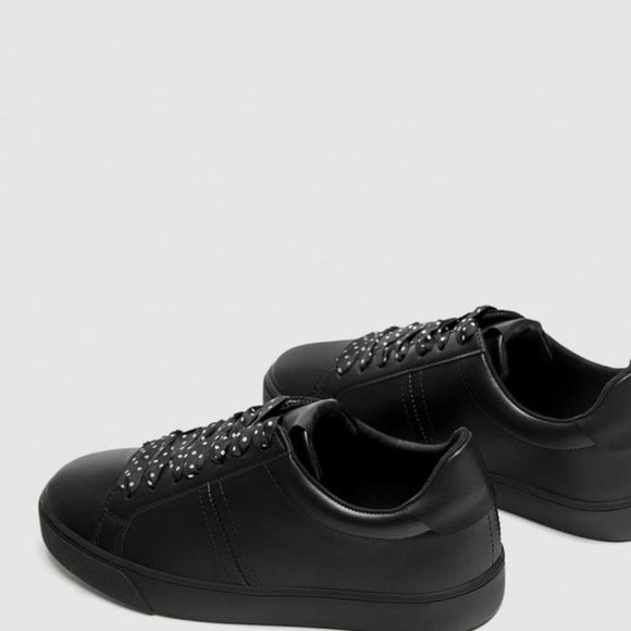 NWOT Zara Polka Dot Laced Sneakers.  SZ 10 - Picture 4 of 5